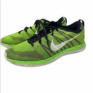 Nike Flyknit 1+ Lunarlon Electric Green Size 10.5